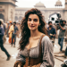 "Kriti Sanon on a film set, her tall frame evident in a casual behind-the-scenes moment
