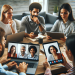 Diverse group enthusiastically participating in a virtual meeting using Zoomée on various devices, highlighting seamless digital connectivity